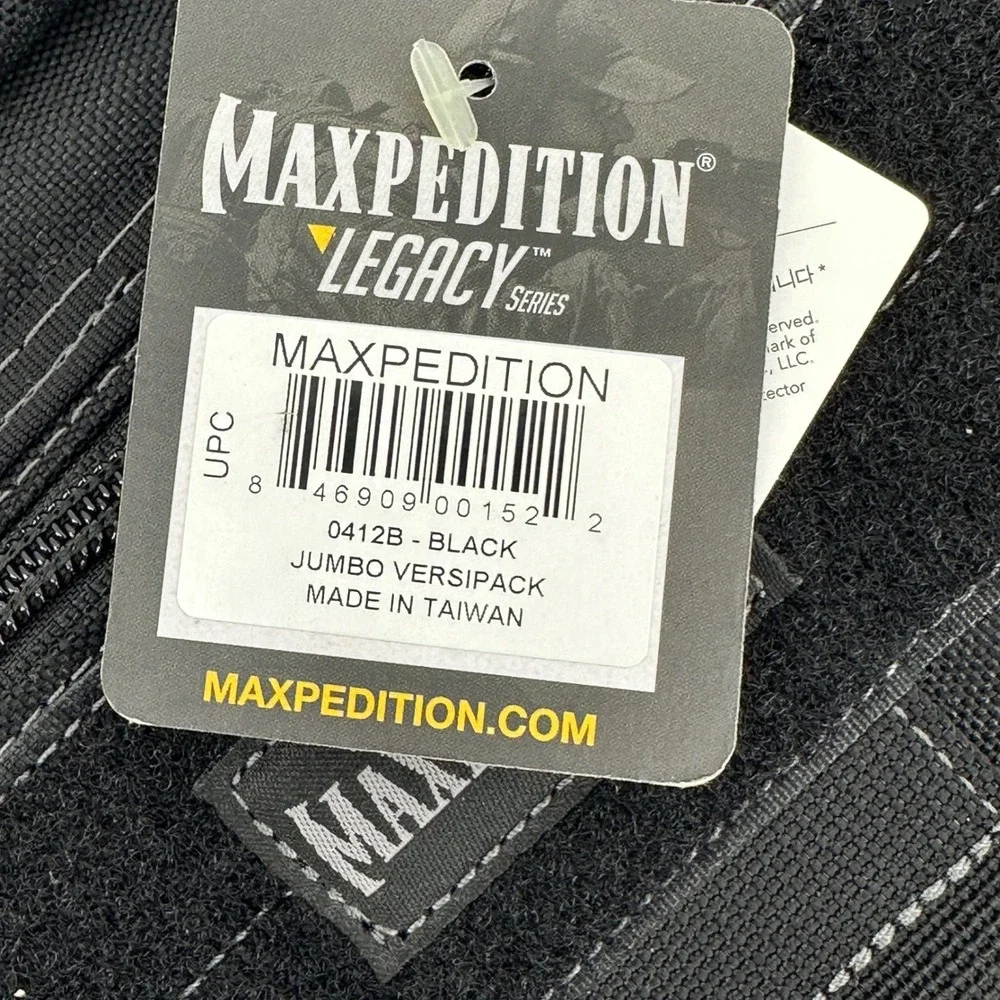 Maxpedition Jumbo Versipack Unisex OS Black Solid Tactical Shoulder Bag Legacy